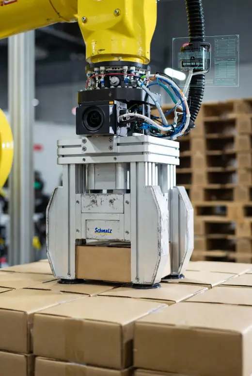 Twin-Pallet Wide Cell — palletizing robot working independently